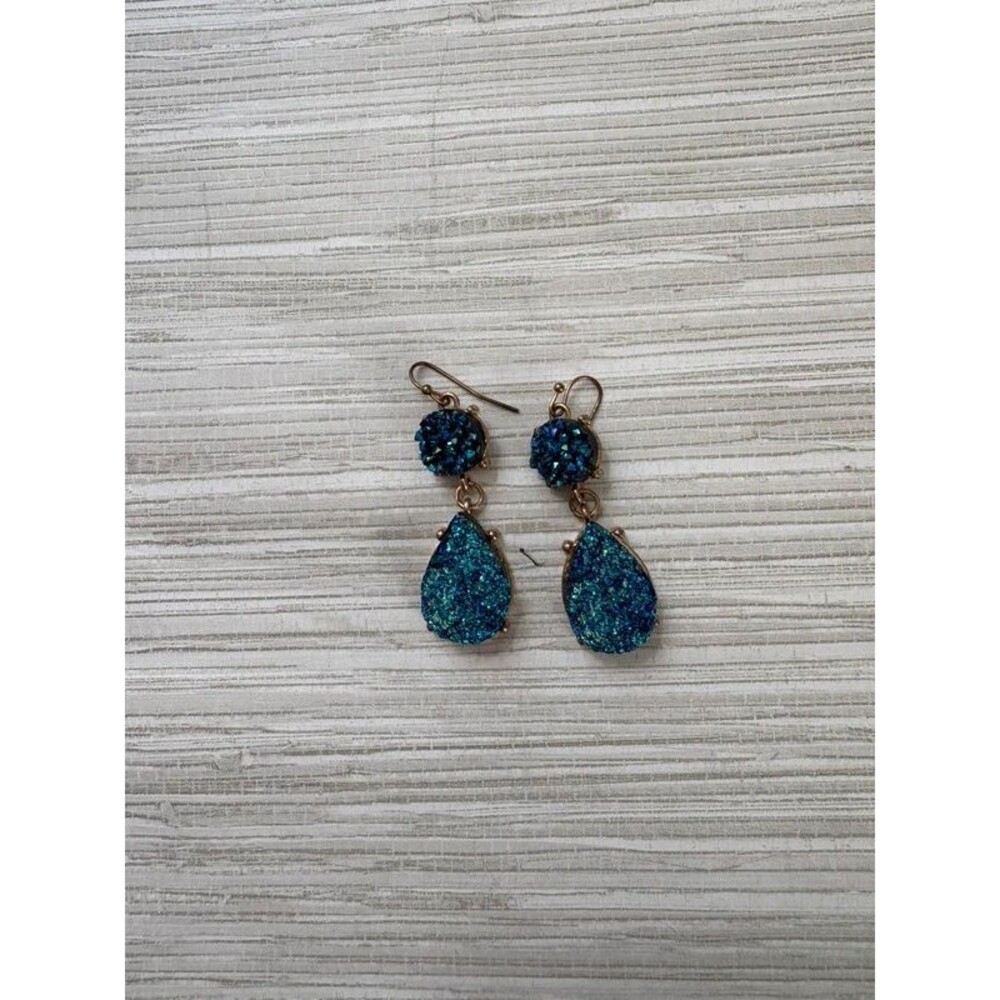 Blue shimmer dangle earrings